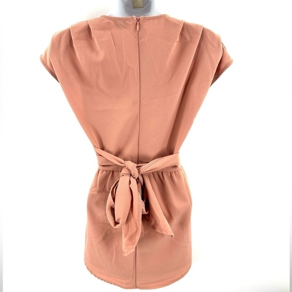 Tiger Mist Skort Romper Size Medium Wrap Front Tie Waist Playsuit Pleated Deep V - Picture 3 of 10